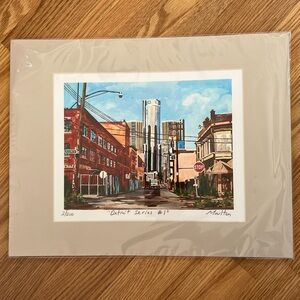 Josh‎ Moulton Detroit Series #1 Art Print artist Signed In Pencil 2/200 matted